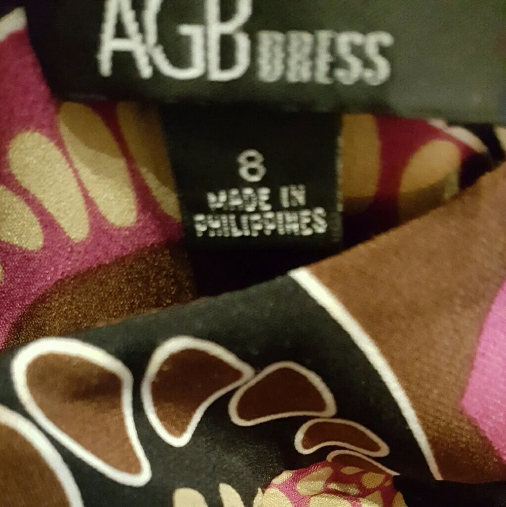 AGB Dress size 8 Plum Brown and black - Picture 6 of 6